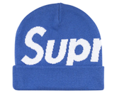 Supreme Big Logo Beanie Fw25 Royal Blue Cuffed Knit Hat