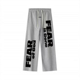 ESSENTIALS Heather Grey Double‑Side Print Wide‑Leg Sweatpants