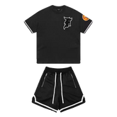 Fear Of God Essentials Graphic T-Shirt & Shorts Set – Black Contrast Streetwear Two Piece Outfit