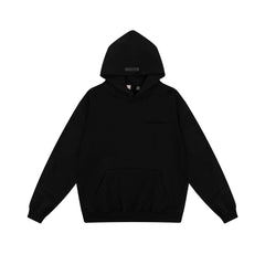 Fear Of God Essentials Black Tone-On-Tone Logo Pullover Hoodie