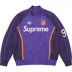Supreme Umbro Purple Soccer Knit Zip‑Up Track Jacket