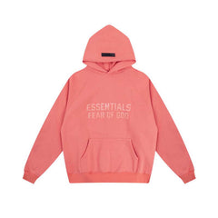 Fear of God Essentials Tonal Front Logo Pullover Hoodie Coral Pink