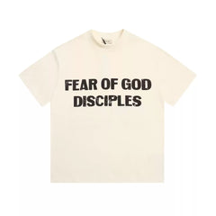 Fear of God Essentials Disciples Front and Back Letter Mock Neck Loose Short Sleeve T-Shirt