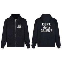 GALLERY DEPT DEPT DE LA GALERIE ZIP‑UP HOODIE BLACK