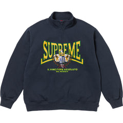 Supreme Crest Graphic Navy Quarter‑Zip Sweatshirt