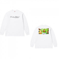 Supreme Aphex Twin White Donkey Rhubarb Long Sleeve Tee