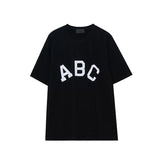 FEAR OF GOD Main Line ABC Letter Plush Cotton T-shirt FOG Summer High Street Loose Men and Women Couple Short Sleeves