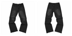 Gallery Dept Black Horizontal Stitched Distressed Jeans