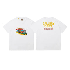 GALLERY DEPT CAR SHOW GRAPHIC WHITE SHORT SLEEVE TEE