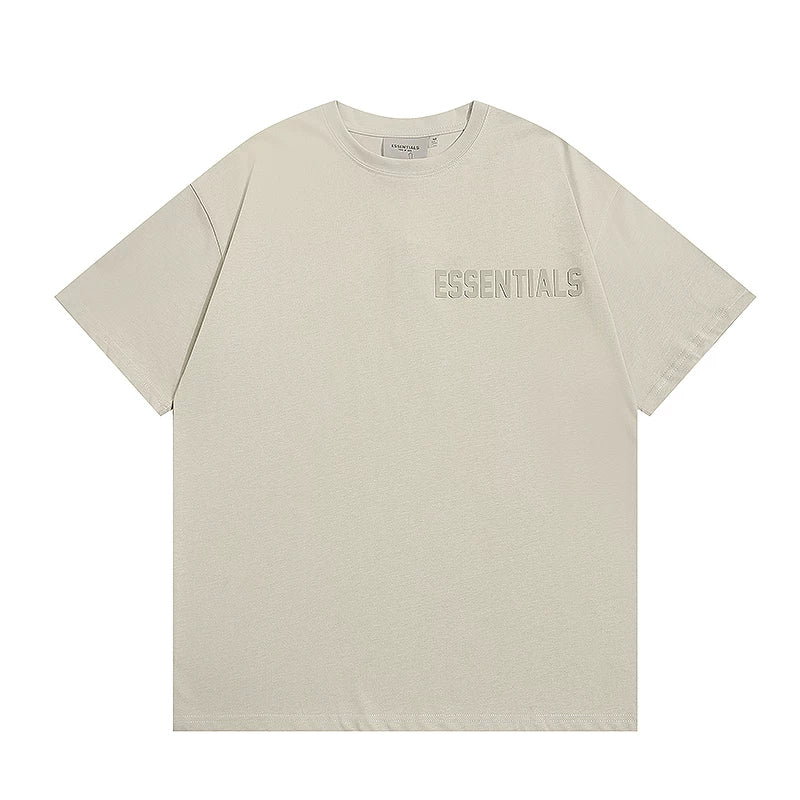 ESSENTIALS Double Line High Street American Loose Couple Trendy Brand FOG Pure Cotton T-shirt Short Sleeve Men's and Women's Summer Top (5)