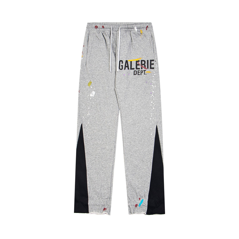 Gallery Dept Grey Contrast Side Panel Logo Print Flare Sweatpants