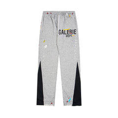Gallery Dept Grey Contrast Side Panel Logo Print Flare Sweatpants