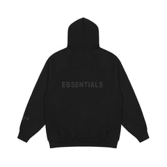 Fear Of God Essentials Black Tone-On-Tone Sleeve Logo Zip Up Micro Fleece Hooded Jacket