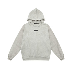 Fear of God Essentials Square Patch Logo Hoodie Heather Gray