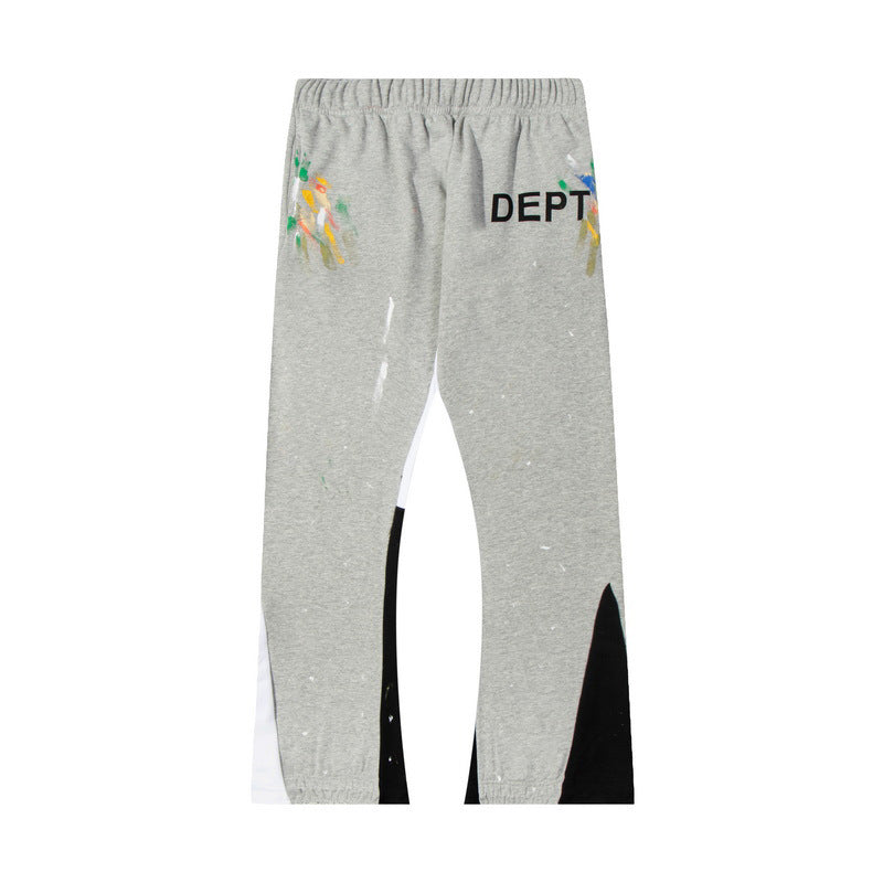Gallery Dept Grey Color Splash Spliced Flare Sweatpants