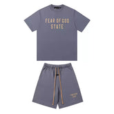 Fear Of God Essentials State Graphic Matching Short Outfit