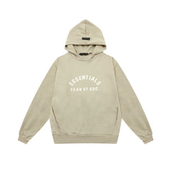 Fear Of God Essentials Classic Logo Pullover Hoodie – Neutral Tone Streetwear Style