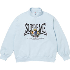 Supreme Crest Graphic Light Blue Quarter‑Zip Sweatshirt