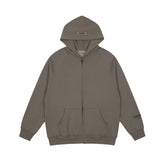Fear Of God Essentials Taupe Sleeve Printed Logo Raglan Zip Up Hooded Jacket