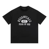 Fear of God Essentials 1977 Arch Logo Mock Neck Loose Short Sleeve T-Shirt