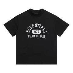 Fear of God Essentials 1977 Arch Logo Mock Neck Loose Short Sleeve T-Shirt