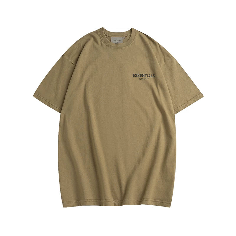 FOG double-line ESSENTIALS short-sleeved small-label letter printing high street loose casual summer half-sleeved men and women T-shirt (3)