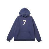Fear Of God Essentials Front Large Number 7 Graphic Navy Pullover Hoodie
