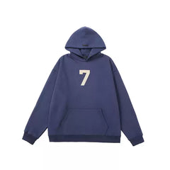 Fear Of God Essentials Front Large Number 7 Graphic Navy Pullover Hoodie