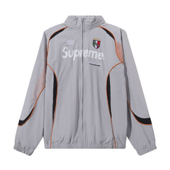Supreme Racing Zip‑Up Track Jacket Grey