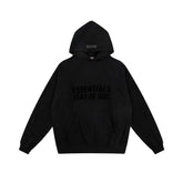 Fear of God Essentials Tonal Front Logo Pullover Hoodie Black