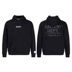 GALLERY DEPT HOLLYWOOD CA GOLD LOGO HOODIE BLACK