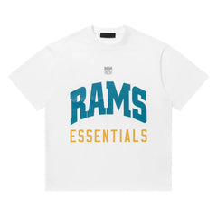 Fear of God Essentials x NFL RAMS Arch Letter Loose Crew Neck Short Sleeve T-Shirt
