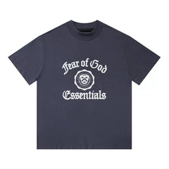 Fear of God Essentials Vintage Crest Graphic Mock Neck Short Sleeve T-Shirt