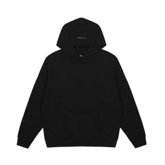Fear Of God Essentials Black Raglan Sleeve Plain Hooded Pullover