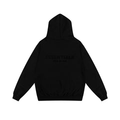 Fear Of God Essentials Black Tone-On-Tone Logo Pullover Hoodie