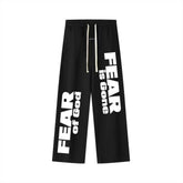 ESSENTIALS Black Double‑Side Graphic Print Wide‑Leg Sweatpants