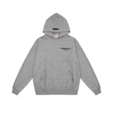 Fear Of God Essentials Heather Grey Chest Text Logo Hooded Sweatshirt