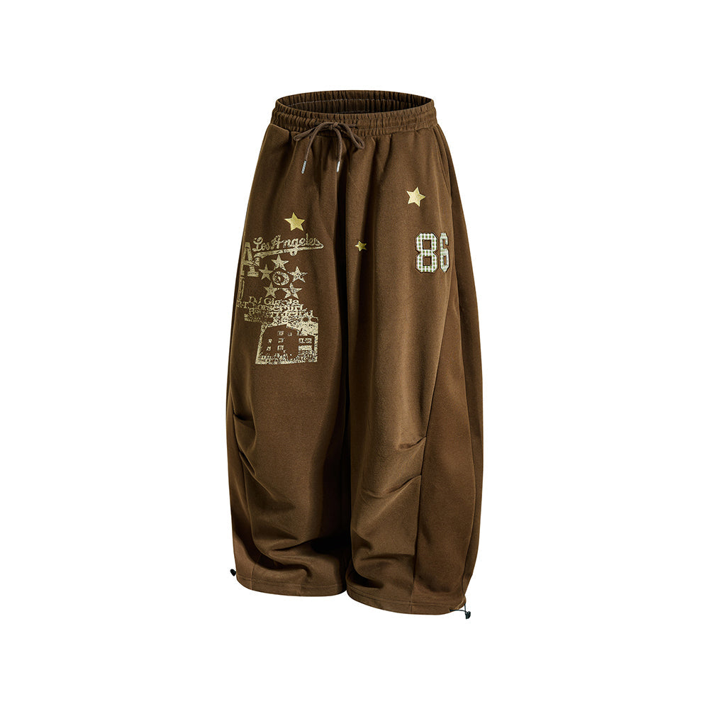 Retro letter casual pants