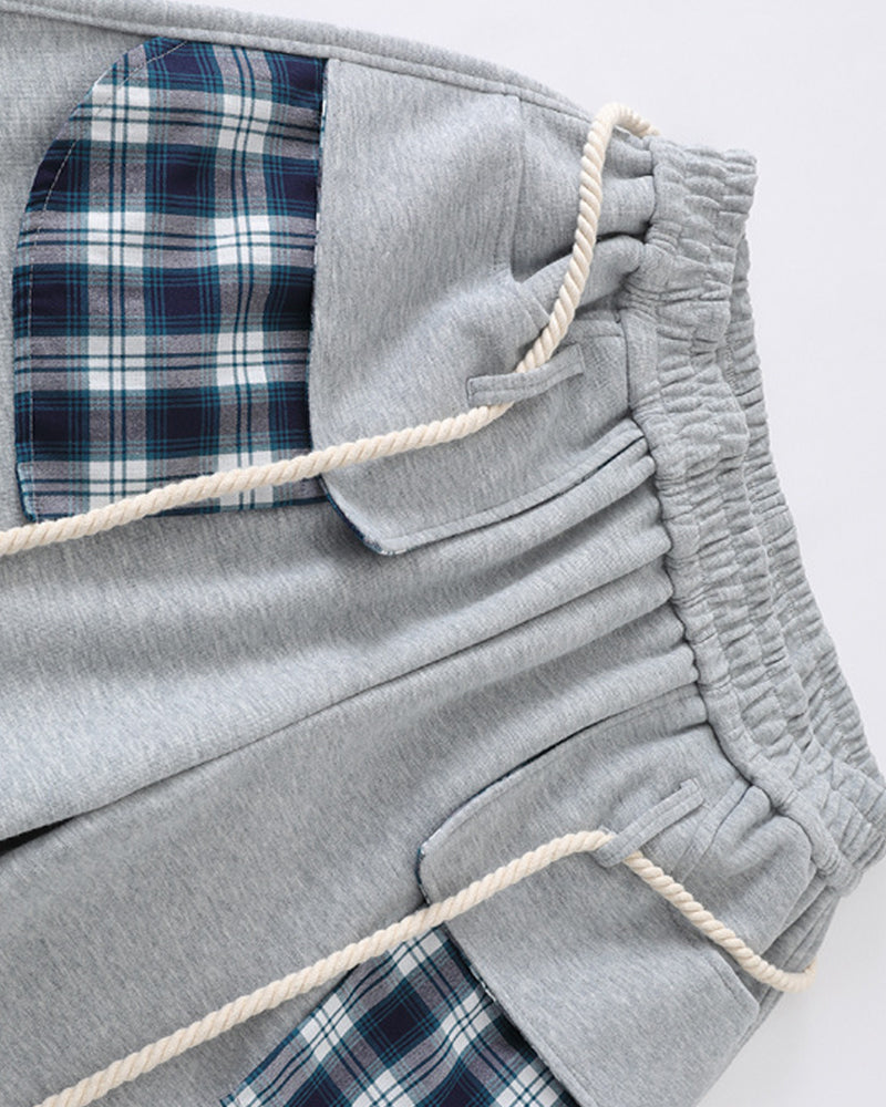 Color-blocked straight-leg sweatpants