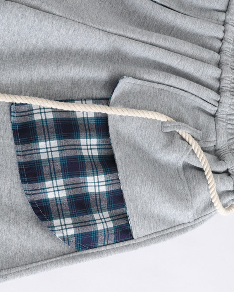 Color-blocked straight-leg sweatpants
