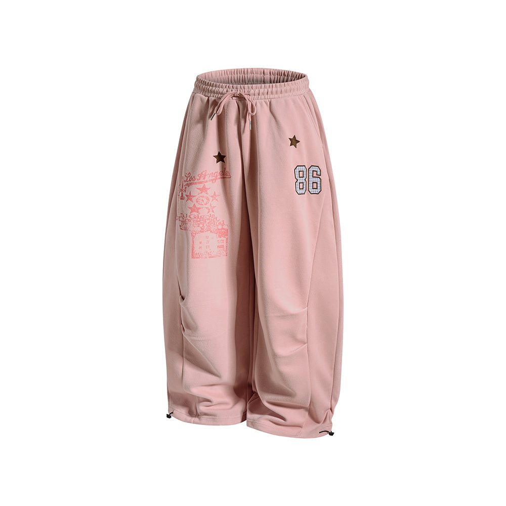 Retro letter casual pants