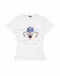Puppy print short-sleeved T-shirt (women's)