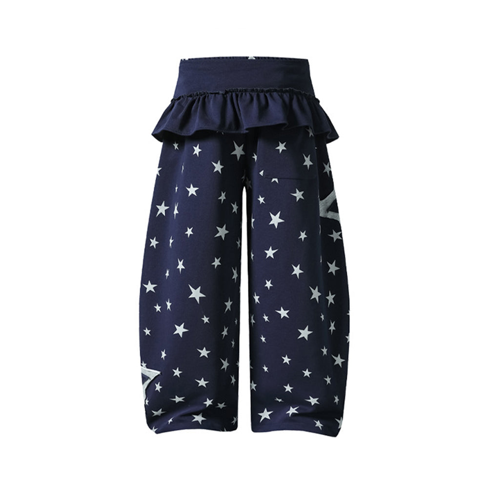 Patchwork color-blocked casual pants