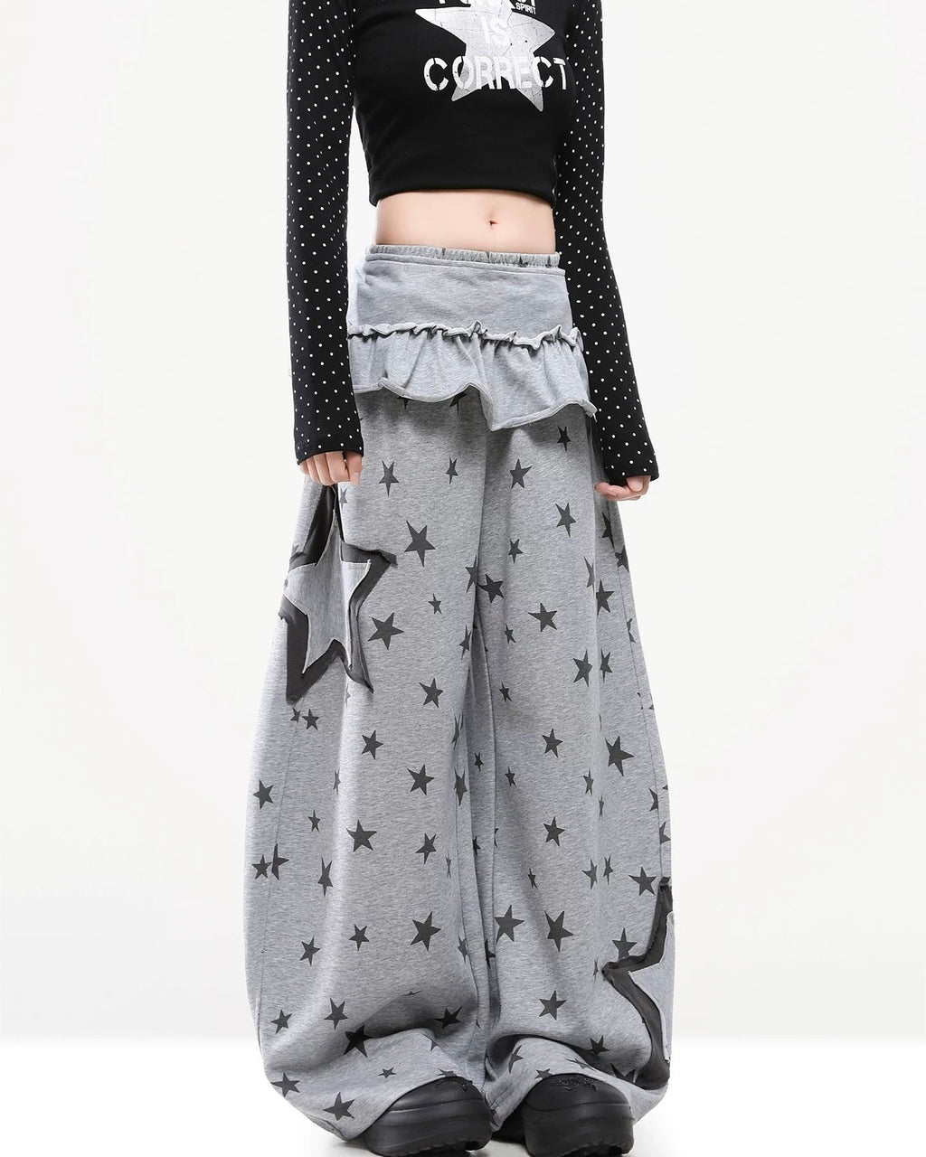Patchwork color-blocked casual pants