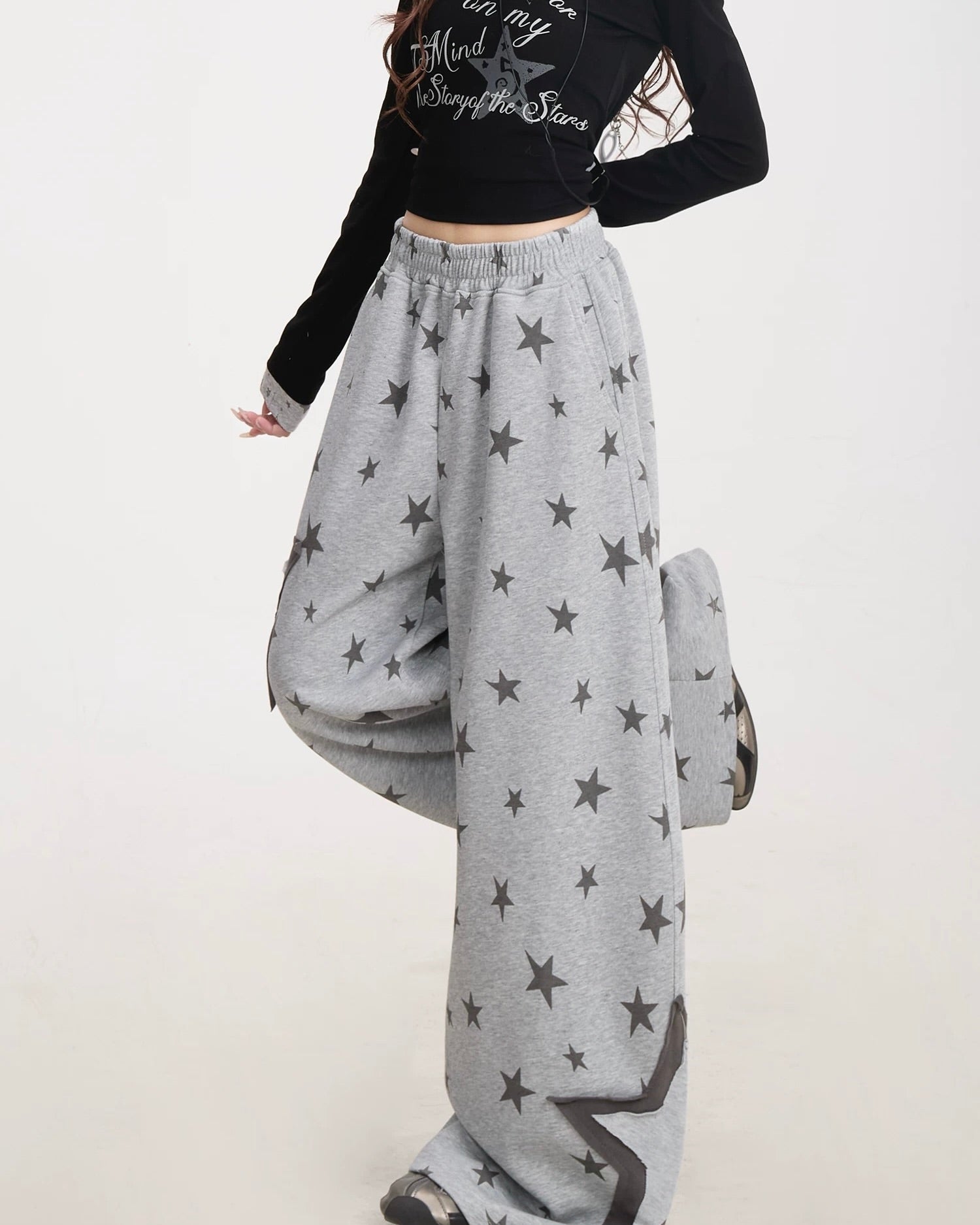 Patchwork color-blocked casual pants