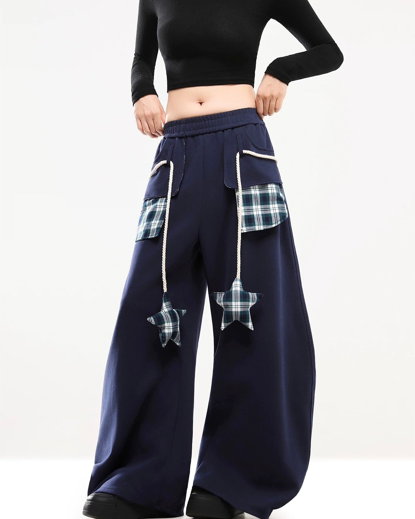 Color-blocked straight-leg sweatpants