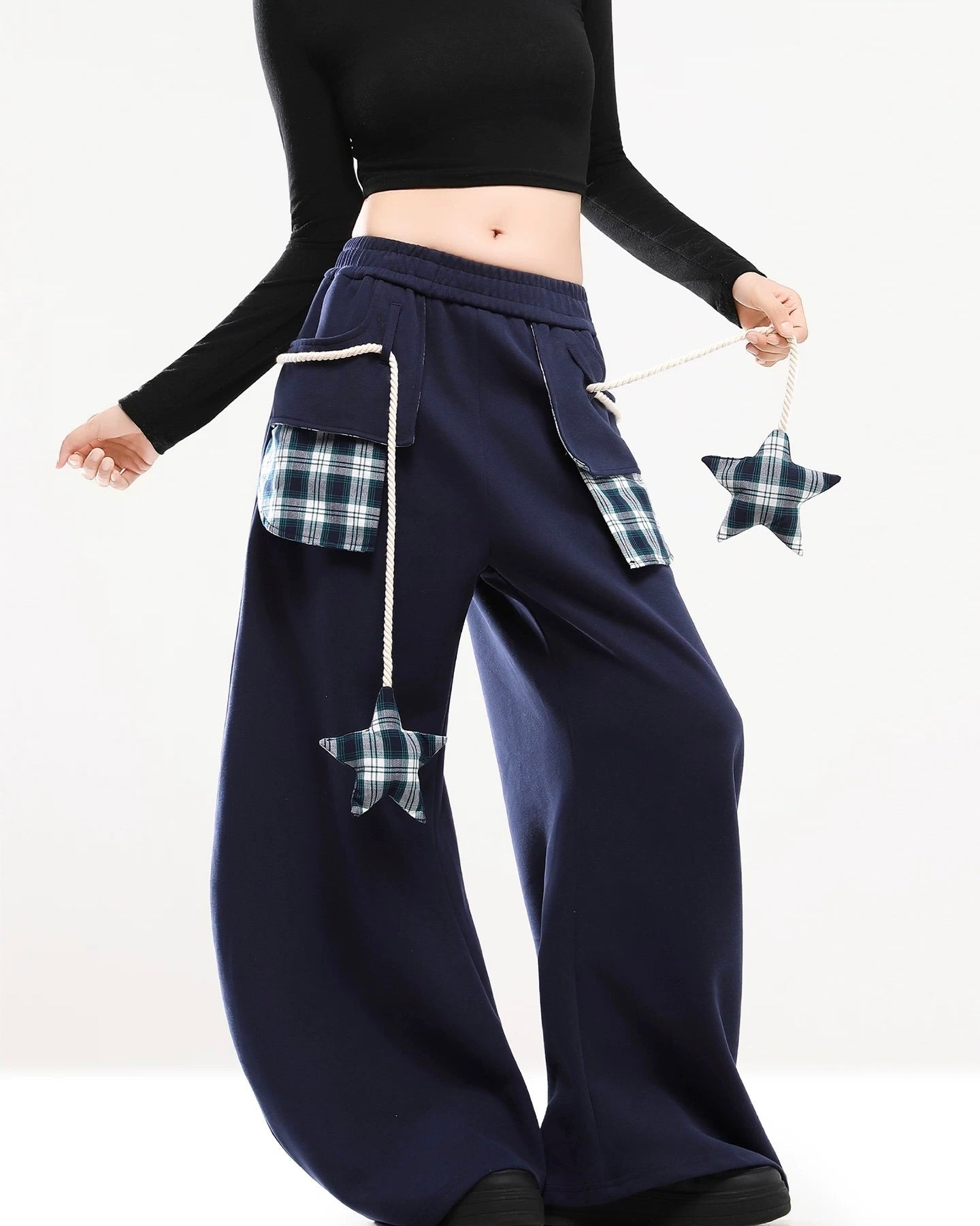 Color-blocked straight-leg sweatpants