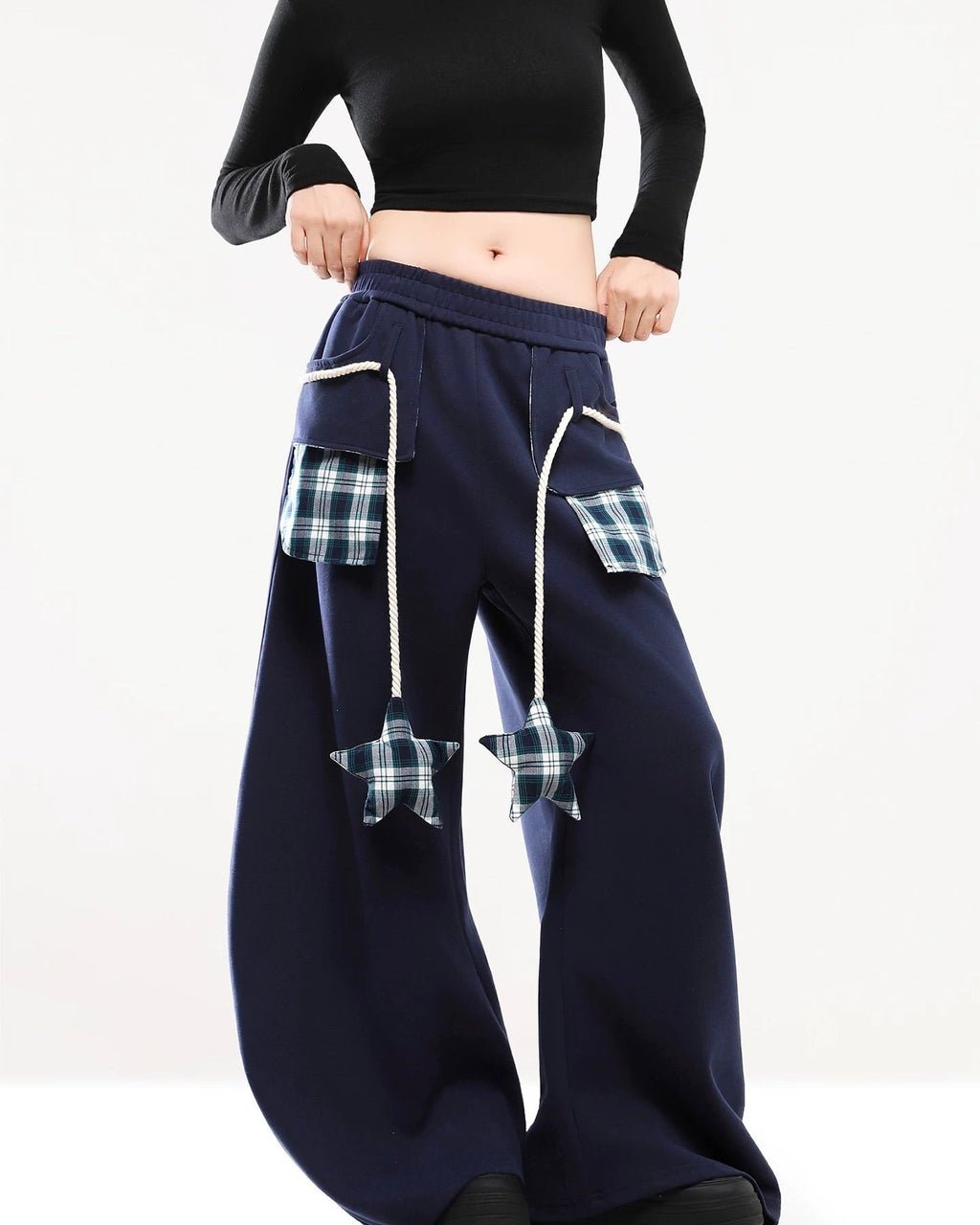 Color-blocked straight-leg sweatpants