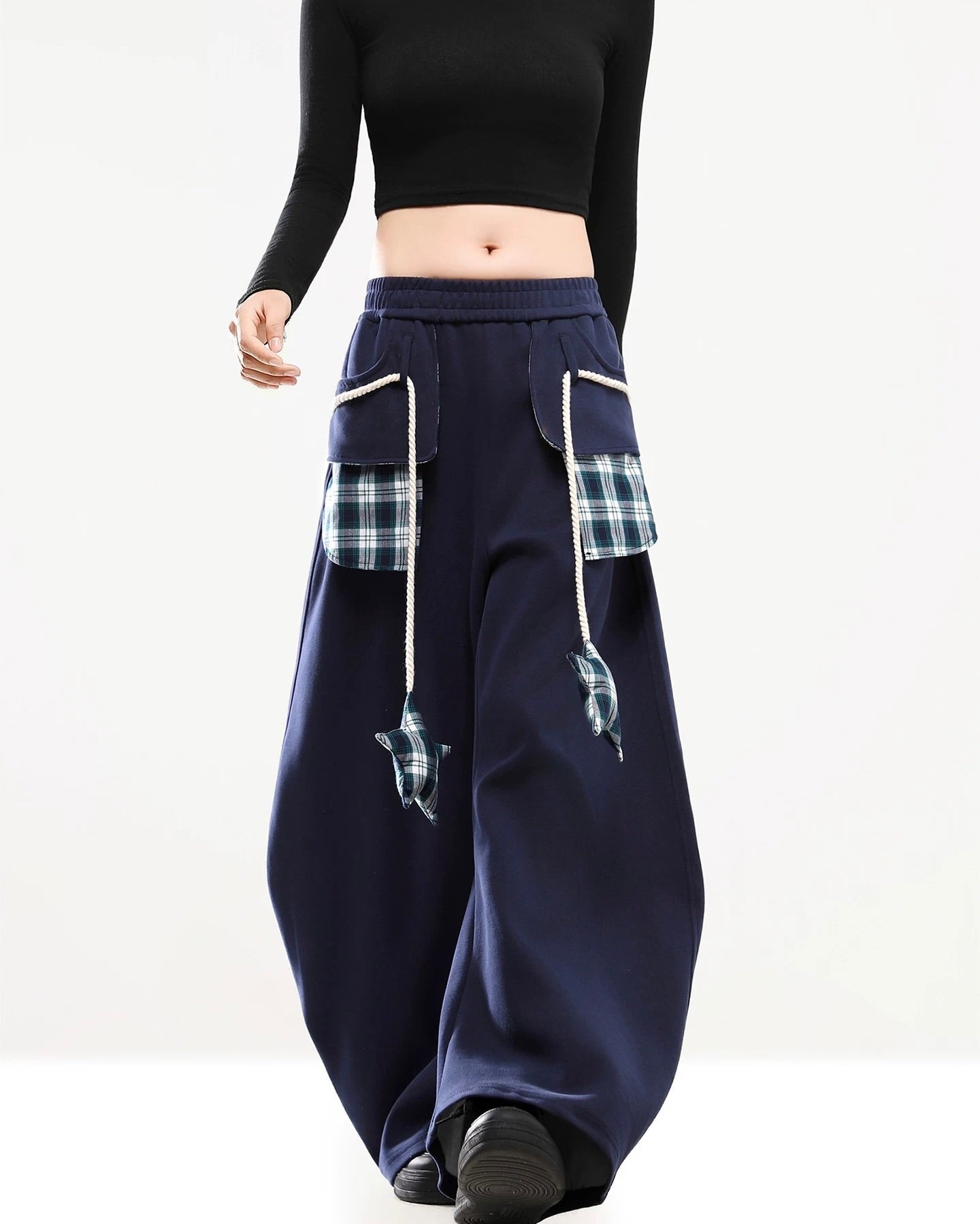 Color-blocked straight-leg sweatpants