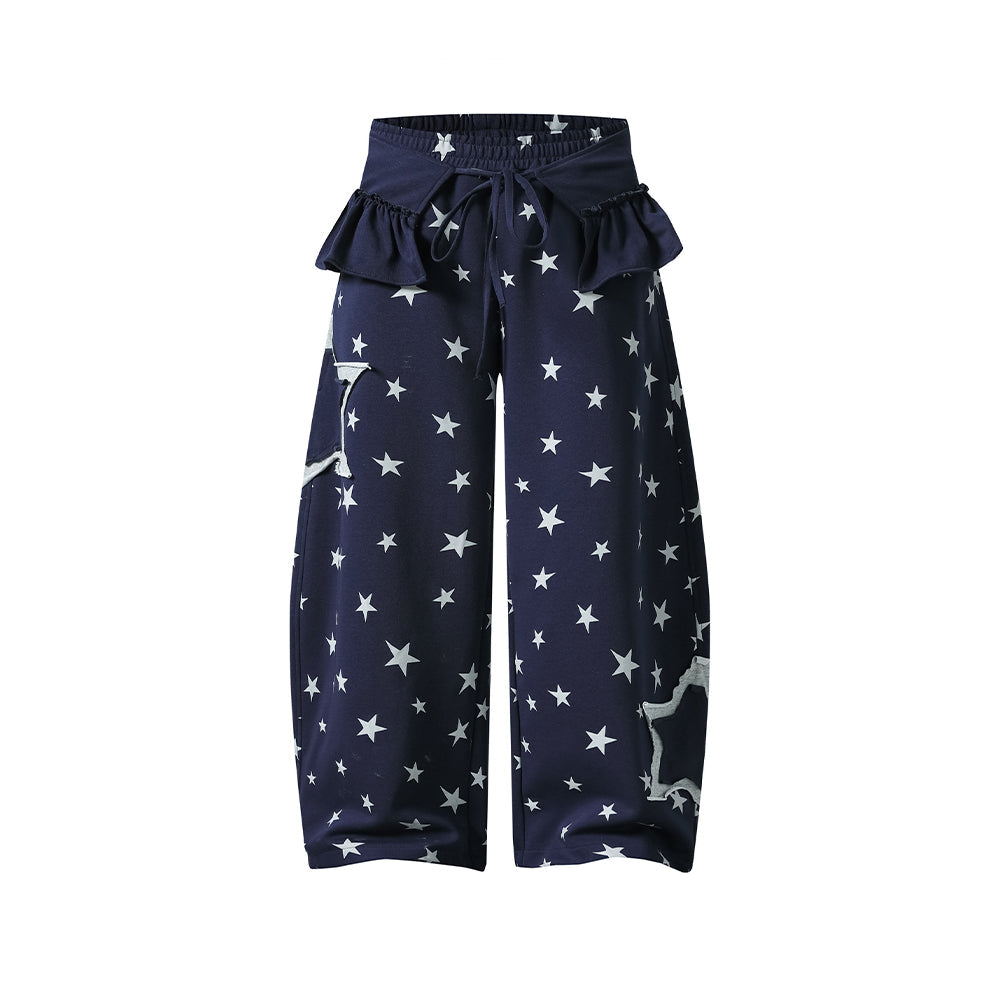 Patchwork color-blocked casual pants